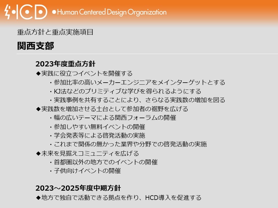 関西支部の2023年度事業計画