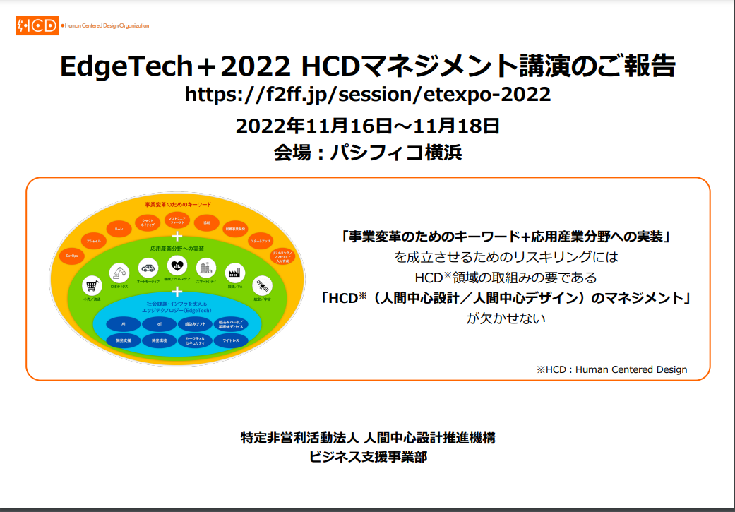 EdgeTech＋2022 HCDマネジメント講演のご報告